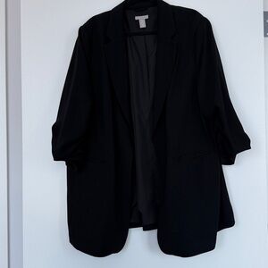 H&M Black Women's Open-Front Blazer